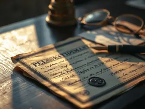 Pusty wzór dowodu osobistego na biurku z linijką, podkreślający precyzję i wymogi formalne dokumentu.